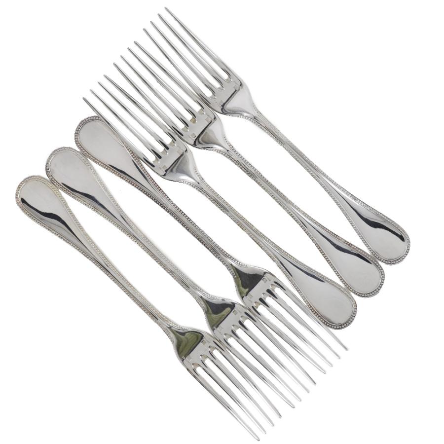 美品 クリストフル パール テーブルフォーク 6点 Christofle クリストフル パール テーブルフォーク 20cm 6本セット