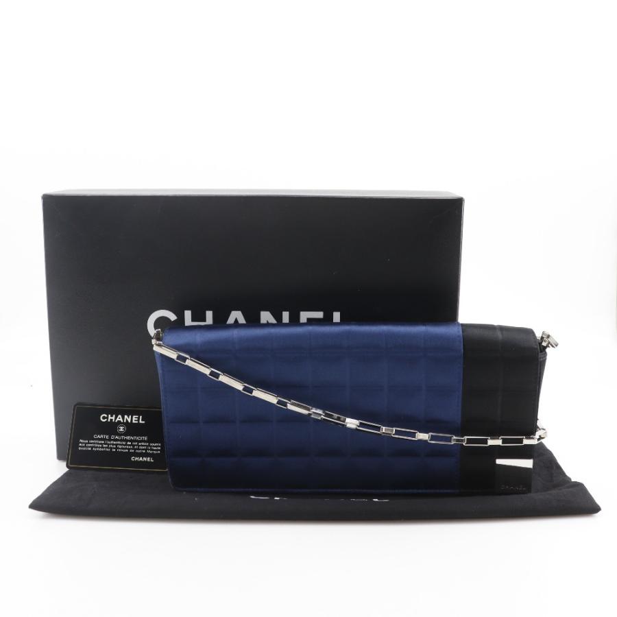 【CHANEL】シャネル チョコバー チェーンショルダー A17829 サテン 青 レディース ショルダーバッグ CHANEL（シャネル） チョコバー チェーンショルダー A17829 ショルダー