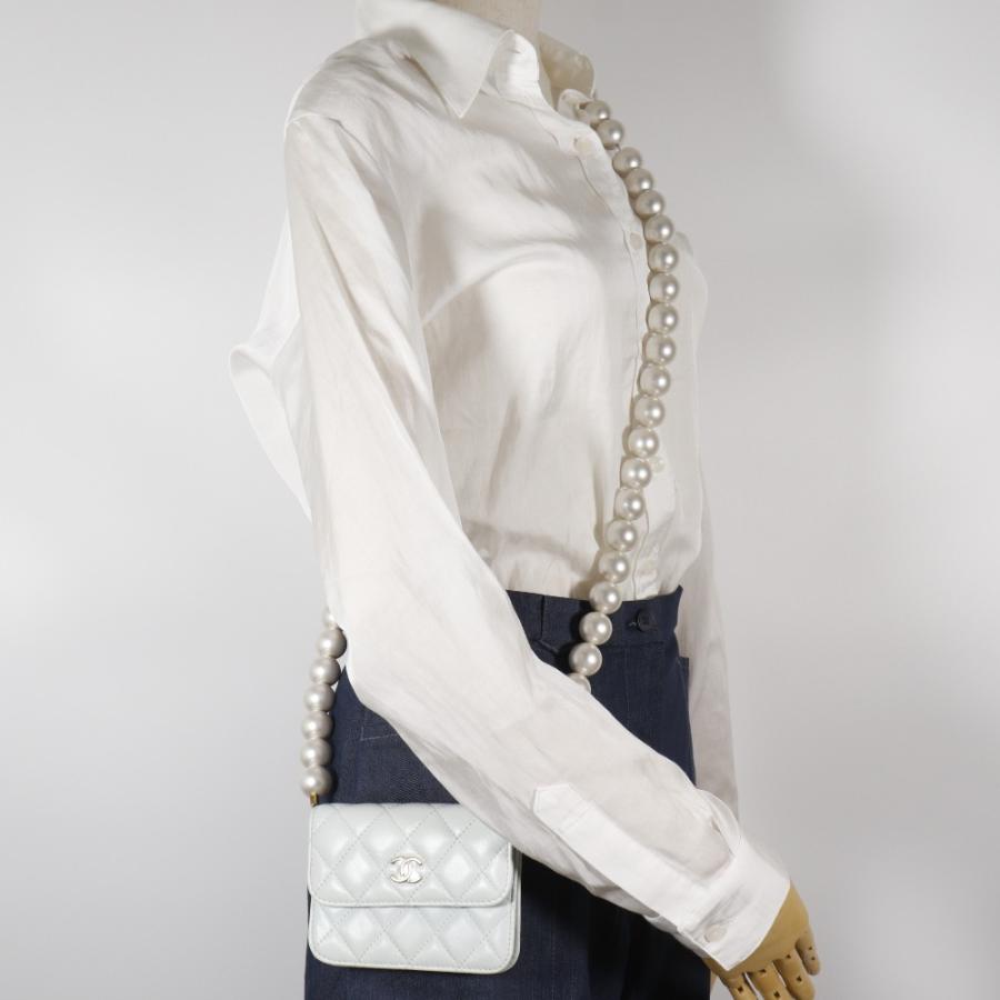CHANEL（シャネル） パールストラップ フラップウォレット マトラッセ 