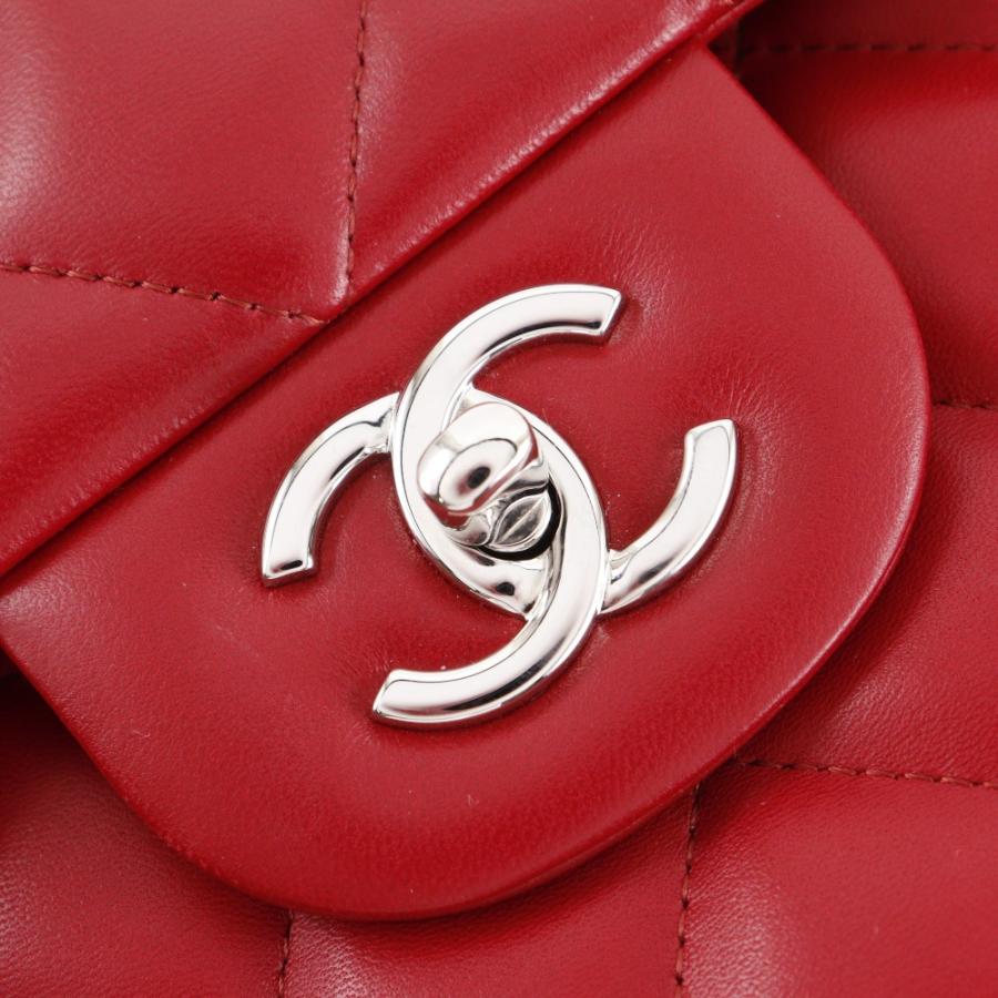 CHANEL シャネル デカマトラッセ30 クラシック ラージチェーンショルダー A58600 ラムスキン 赤 レディース【I191625036】中古の画像