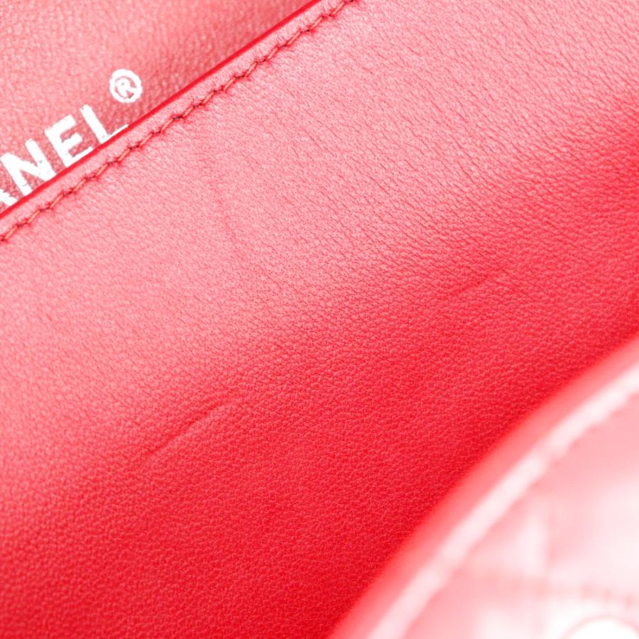 CHANEL シャネル デカマトラッセ30 クラシック ラージチェーンショルダー A58600 ラムスキン 赤 レディース【I191625036】中古の画像