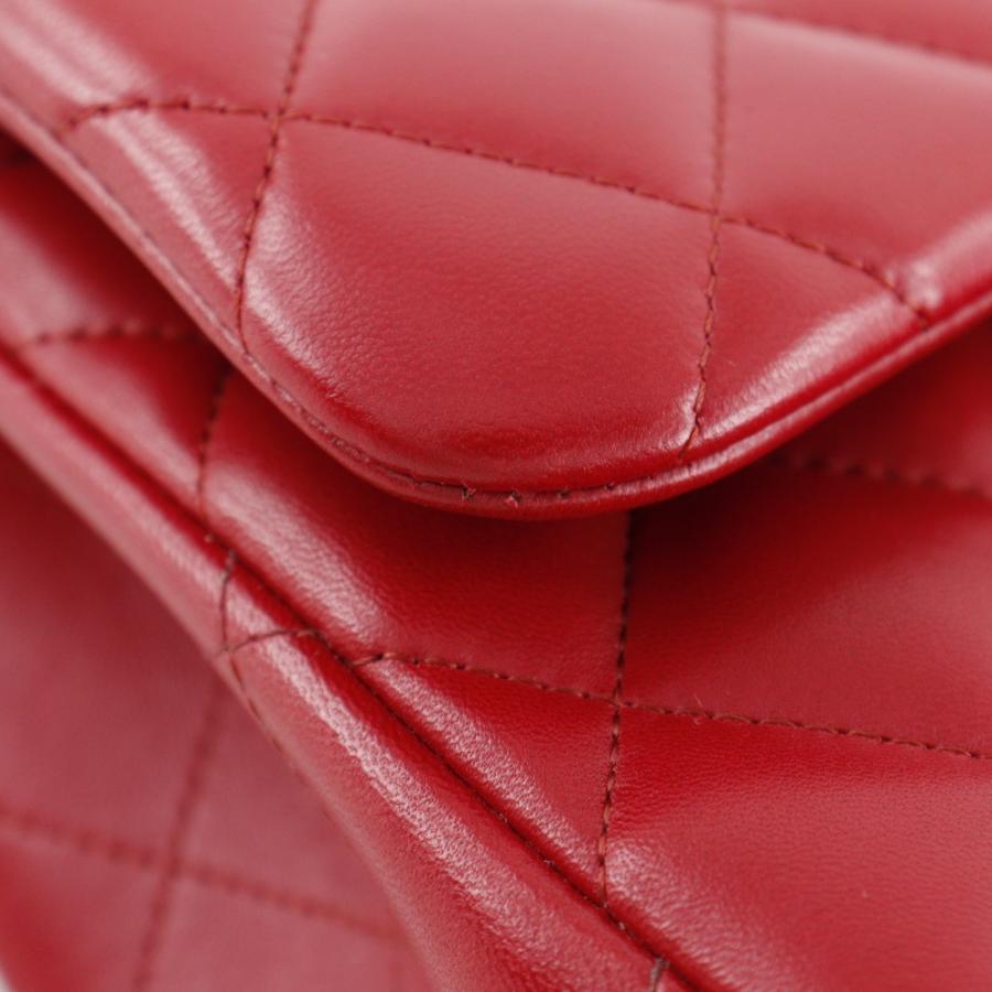 CHANEL シャネル デカマトラッセ30 クラシック ラージチェーンショルダー A58600 ラムスキン 赤 レディース【I191625036】中古の画像