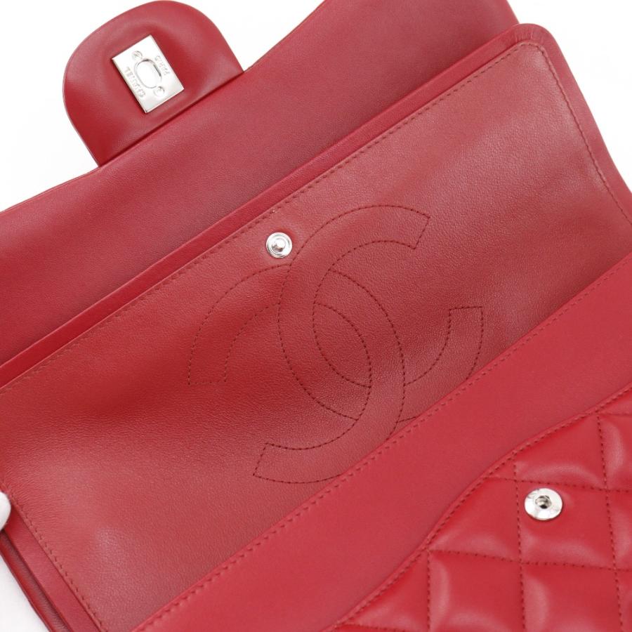 CHANEL シャネル デカマトラッセ30 クラシック ラージチェーンショルダー A58600 ラムスキン 赤 レディース【I191625036】中古の画像