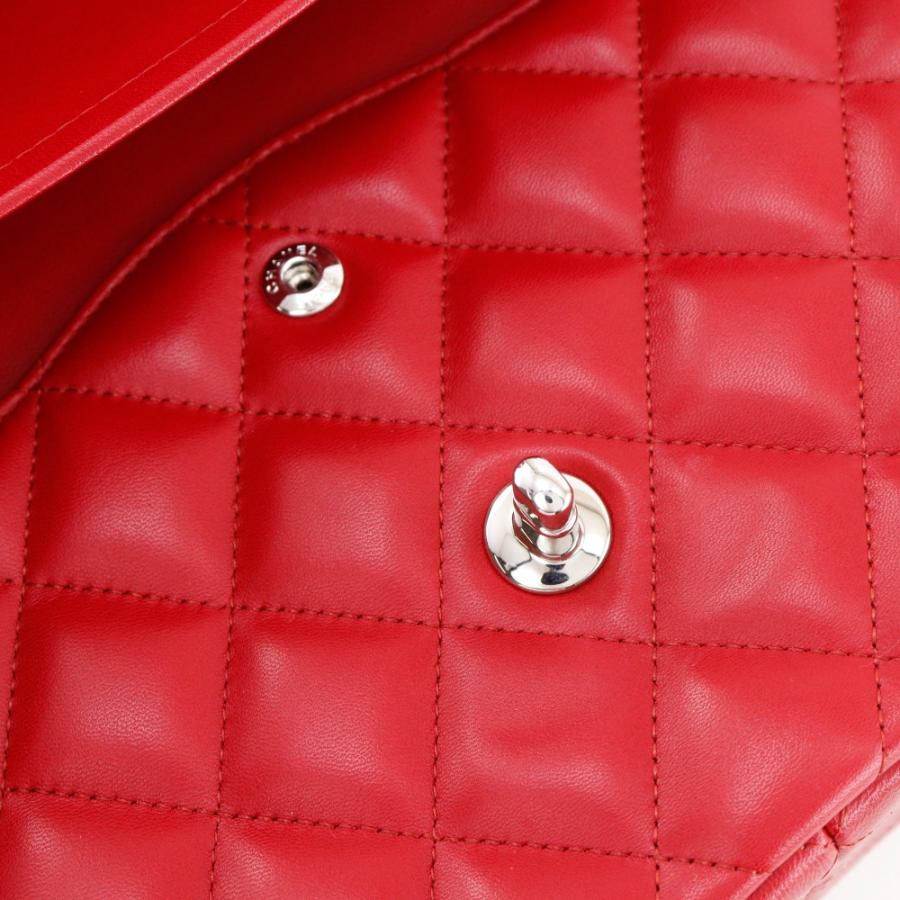 CHANEL シャネル デカマトラッセ30 クラシック ラージチェーンショルダー A58600 ラムスキン 赤 レディース【I191625036】中古の画像