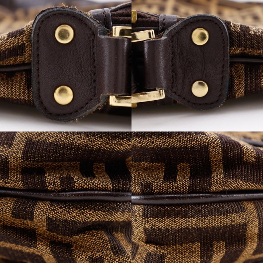 FENDI（フェンディ） ズッカ ショルダーバッグ ナイロンキャンバス 茶
