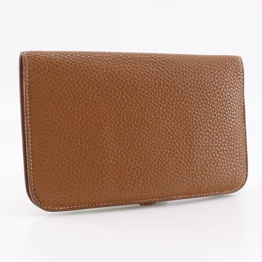 HERMES エルメス ドゴンGM トリヨンクレマンス ゴールド 茶 長財布 ユニセックス 【中古】 HERMES（エルメス） ドゴンGM □J 長財布 トリヨンクレマンス ゴールド