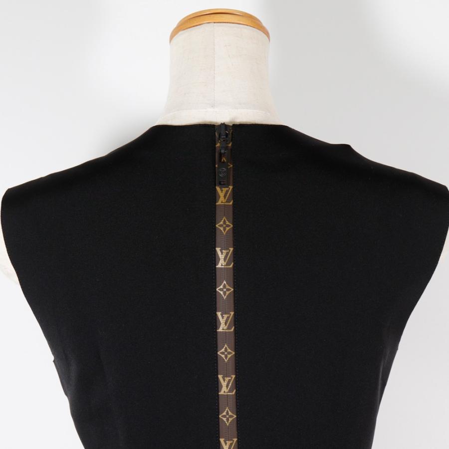 LOUIS VUITTON ルイ・ヴィトン ペプラム モノグラム 1A7VTN タンクトップ ナイロン×ポリウレタン 黒 レディース【I191625114】中古の画像
