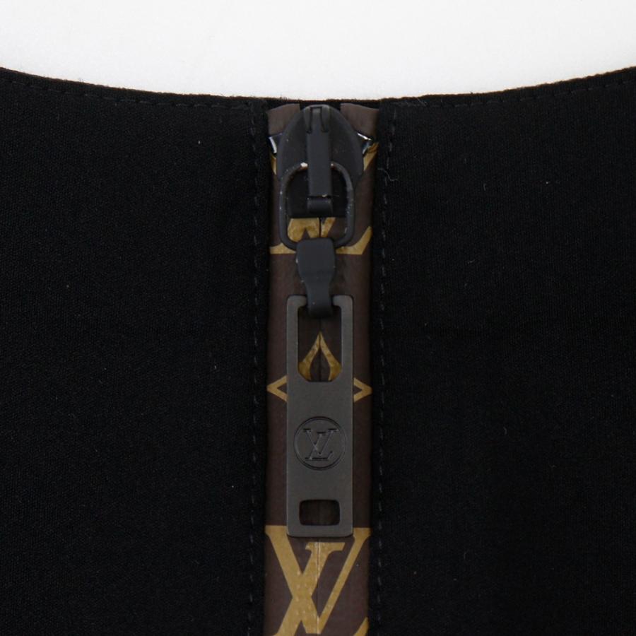 LOUIS VUITTON ルイ・ヴィトン ペプラム モノグラム 1A7VTN タンクトップ ナイロン×ポリウレタン 黒 レディース【I191625114】中古の画像