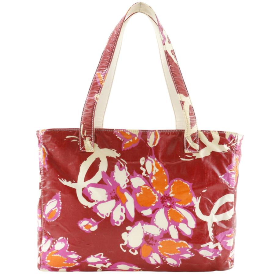 CHANEL シャネル ハイサマートート フラワー ココマーク A16730 トートバッグ コーティングキャンバス 赤 レディース I191726053 중고