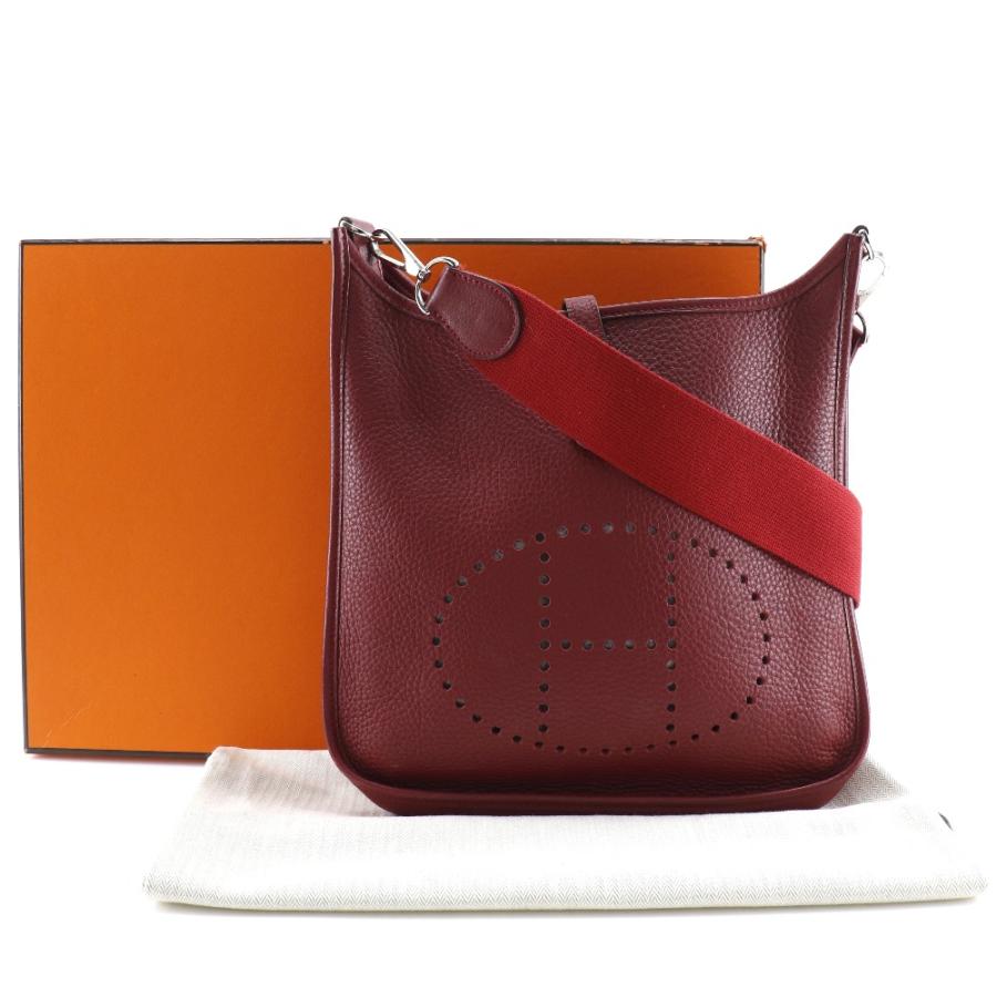 HERMES エルメス エブリン2PM □J ショルダーバッグ トリヨンクレマンス 赤/シルバー金具 レディース【I191824113】中古_15