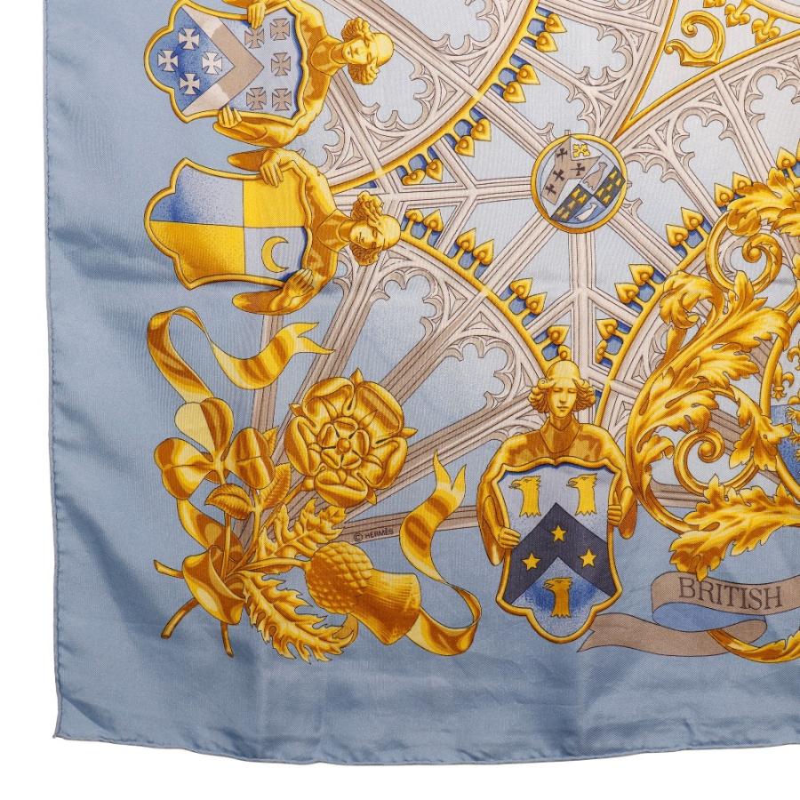 HERMES エルメス カレ90 BRITISH HERALDRY 英国紋章 スカーフ シルク  