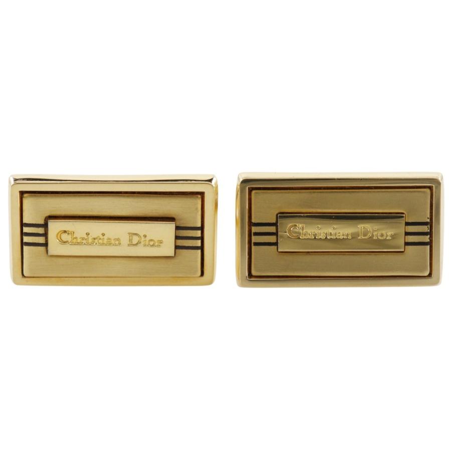 Christian Dior クリスチャンディオール ロゴ カフス 金メッキ メンズ  
