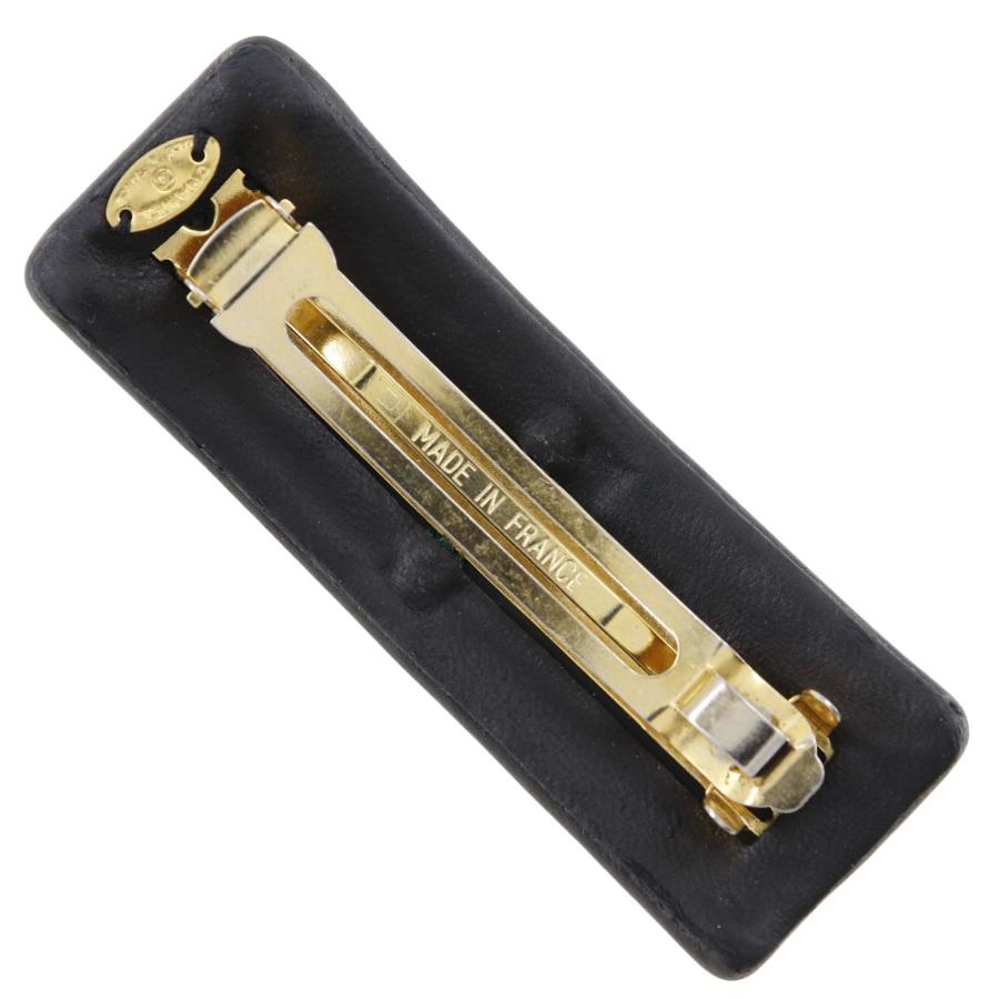 CHANEL シャネル ターンロック ココマーク バレッタ カーフ 黒 レディース【I191824192】中古の画像