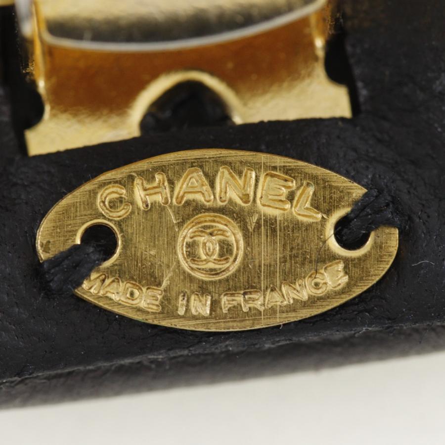 CHANEL シャネル ターンロック ココマーク バレッタ カーフ 黒 レディース【I191824192】中古の画像