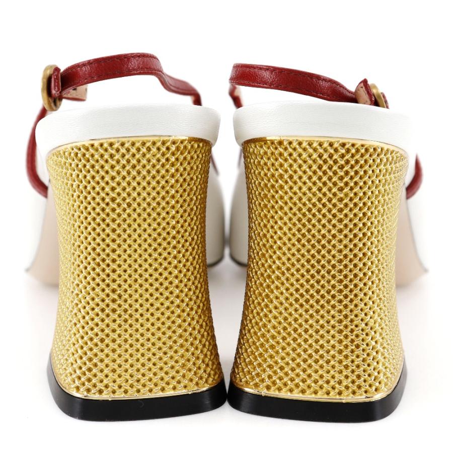 GUCCI グッチ リボン GG 601553 レザー 白/赤 サンダル レディース 【中古】 GUCCI（グッチ） リボン GG 601553 サンダル レザー 白/赤 レディース