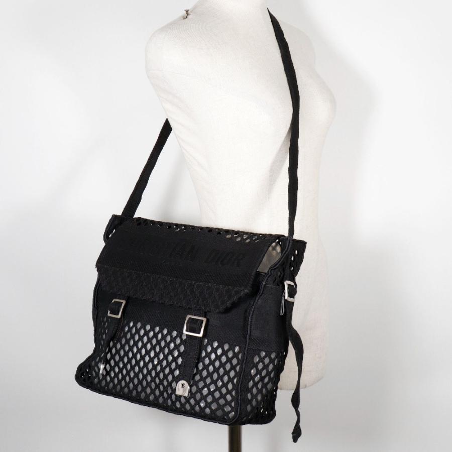 【Dior】クリスチャンディオール メッセンジャー メッシュ キャンバス 黒 レディース ショルダーバッグ Christian Dior（クリスチャン・ディオール） Dior メッセンジャー