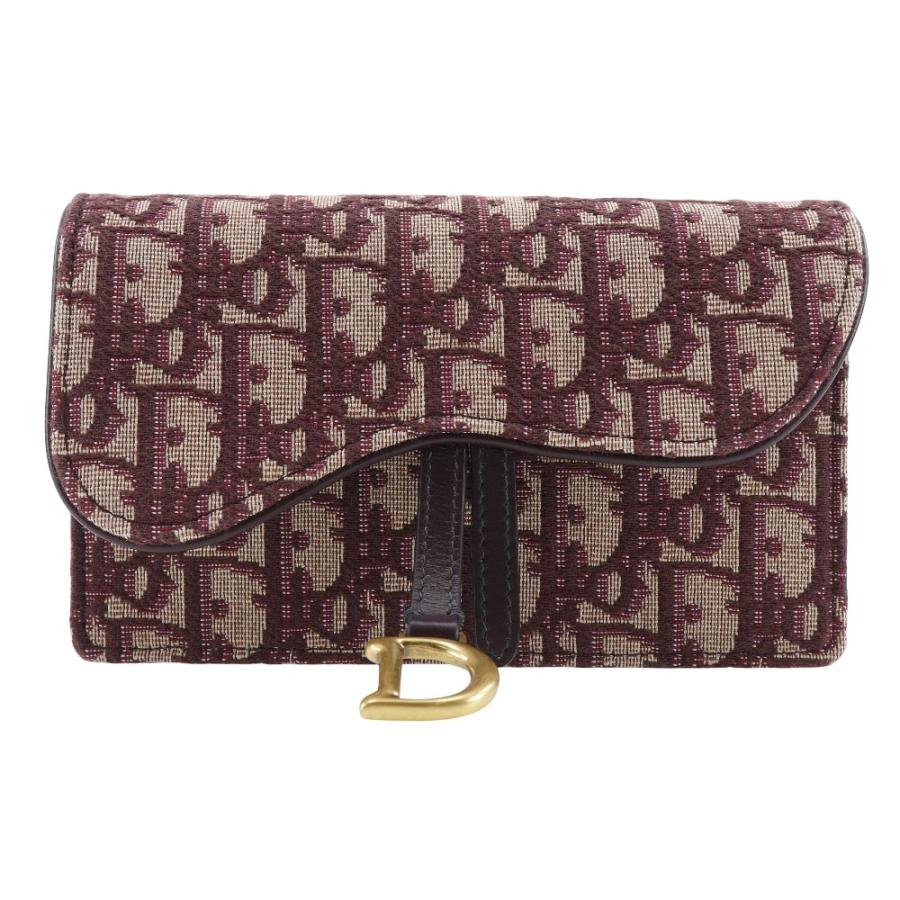 Diorクリスチャンディオール ダブルサドルバッグトロッターキャンバス ボルドー Christian Dior（クリスチャン・ディオール） Dior サドル トロッター