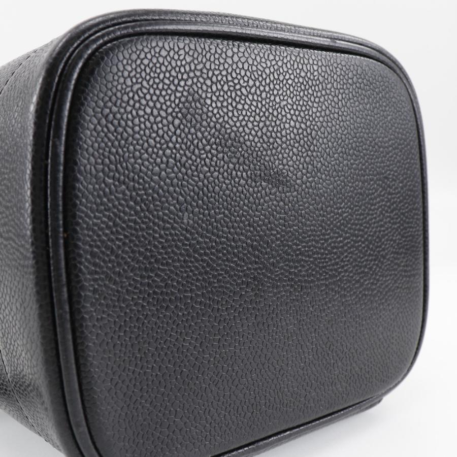 正規品】シャネルCHANELキャビアスキン黒ハンドバッグ バニティ ココマーク