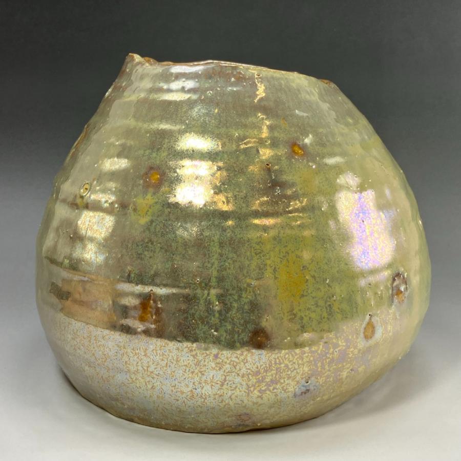 熊倉順吉 作 ラスター釉壺 『 前衛陶芸家集団 走泥社 』 花瓶 陶磁器 【I191825003】