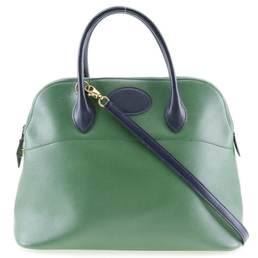HERMES エルメス ボリード35 バイカラー 〇V ハンドバッグ クシュベル 