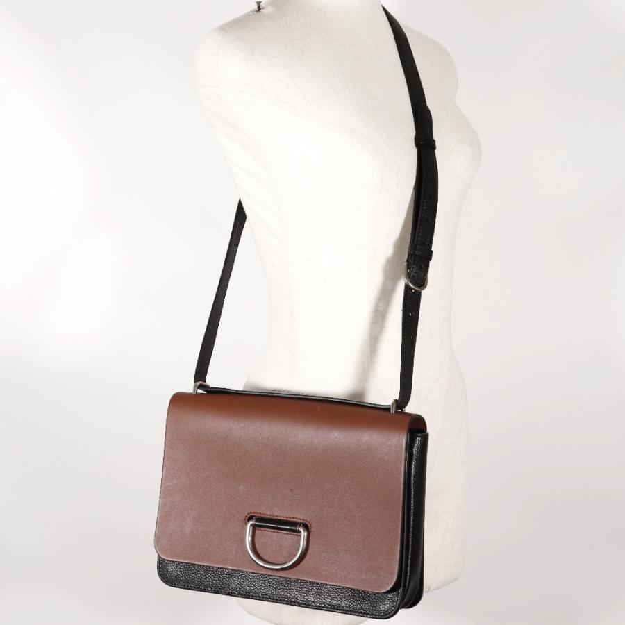 【BURBERRY】バーバリー Dリング バイカラー カーフ 茶/黒 レディース ショルダーバッグ BURBERRY（バーバリー） Dリング バイカラー ショルダーバッグ カーフ