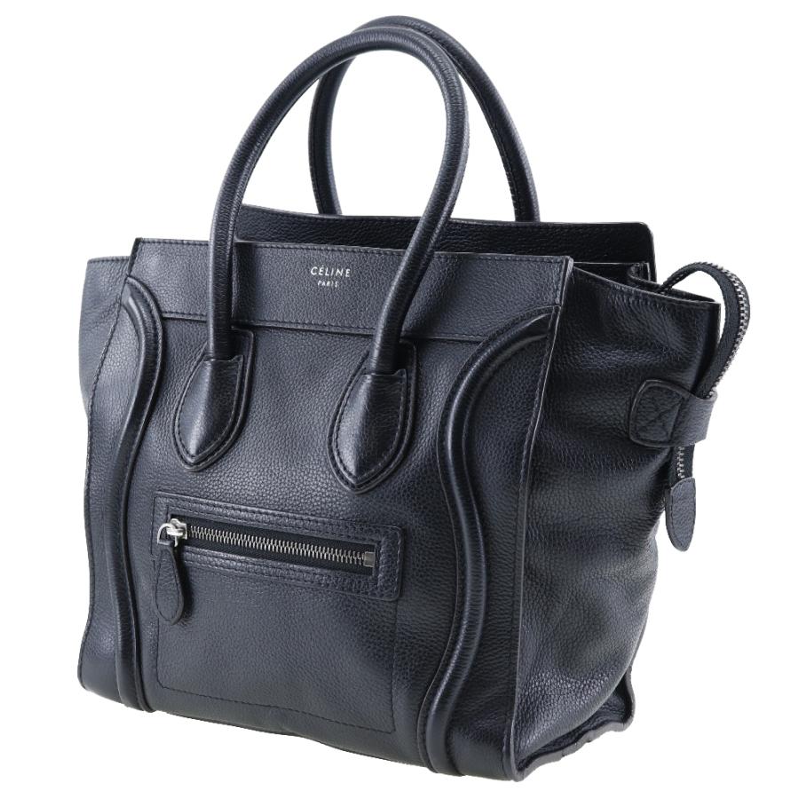 CELINE セリーヌ ラゲージ マイクロショッパー 167793 ハンドバッグ カーフ 黒 レディース【I191923068】中古_1