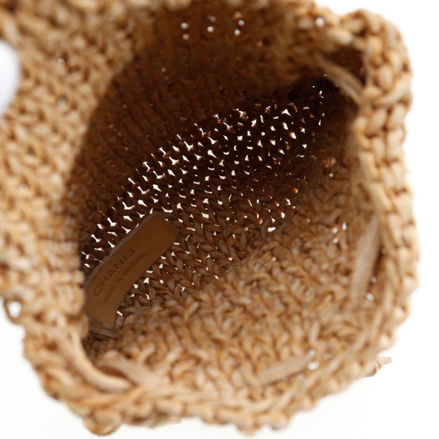 CHANEL シャネル ポシェット 編み込み ロゴ ショルダーバッグ レザー  