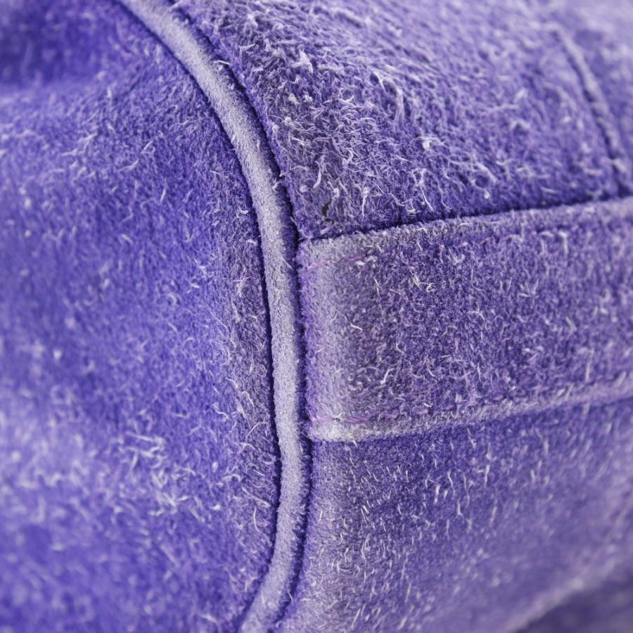 HERMES エルメス マーケットGM 〇L ショルダーバッグ スウェード 紫