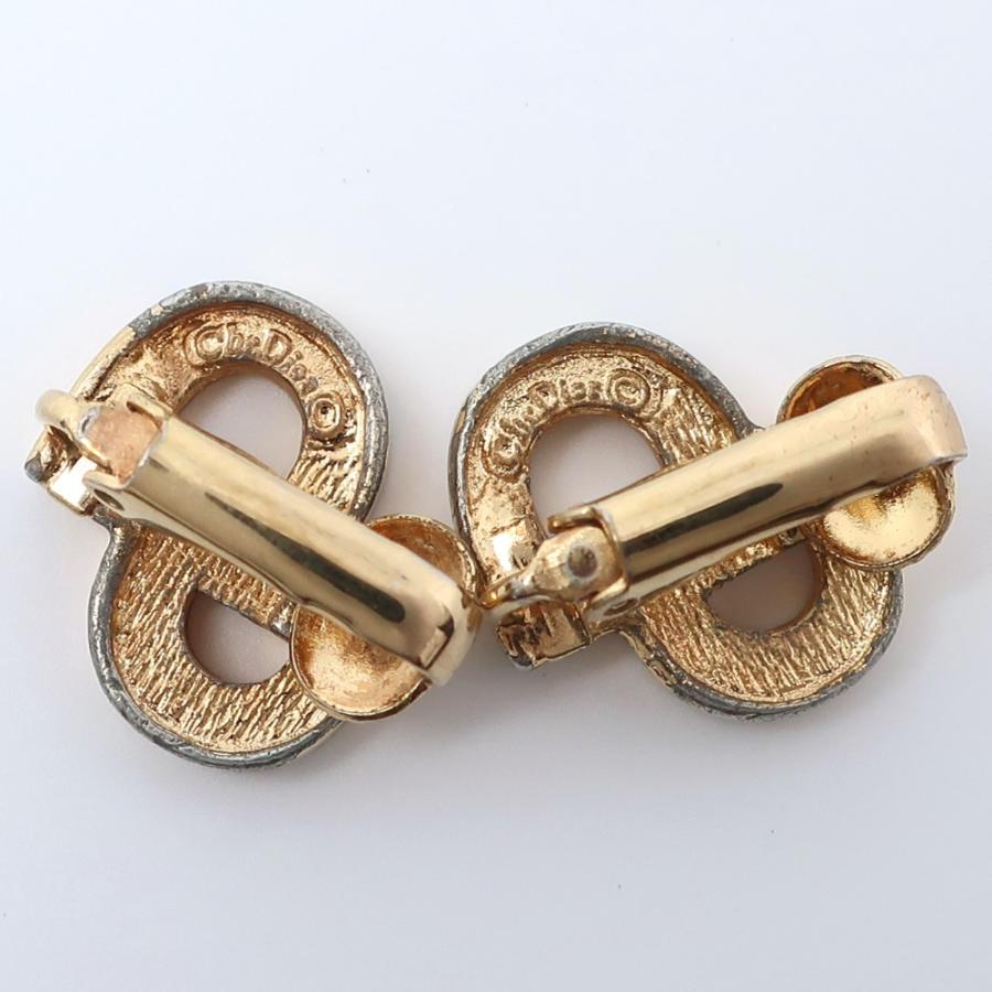 Dior ディオール CDロゴ イヤリング 金メッキ×ラインストーン 約5.0g レディース【I200124040】中古_4