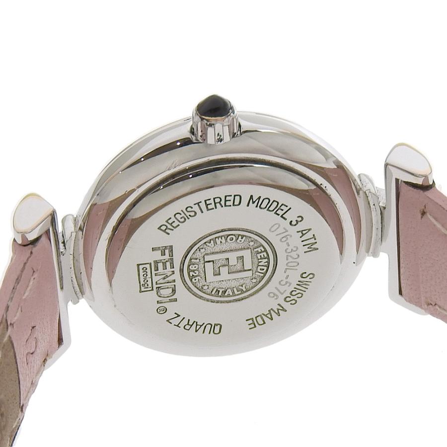 【FENDI】フェンディ 320L ステンレススチール×レザー クオーツ アナログ表示 レディース ホワイトシェル文字盤 腕時計 FENDI（フェンディ） 320L 腕時計 SS クオーツ アナログ表示
