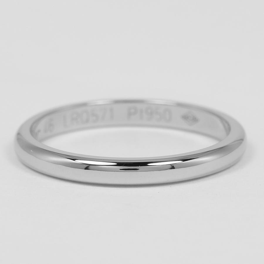 CartierカルティエPT950 6号プラチナリング刻印ありミニマルデザイン CartierカルティエPT950 6号プラチナリング刻印ありミニマルデザイン