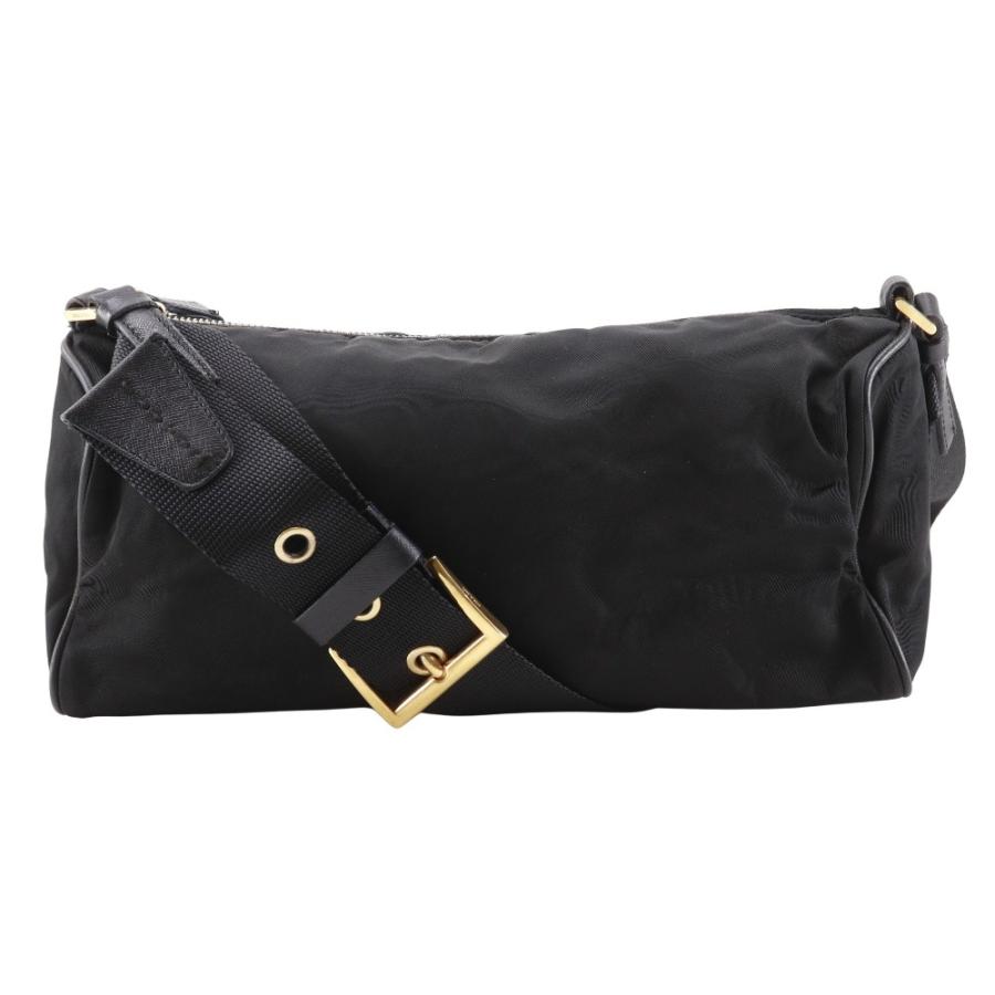 プラダ ショルダーバッグ ナイロン ブラック レディース PRADA  中古 プラダショルダーバッグ 黒 ゴールド金具 レディース ショルダーバッグ