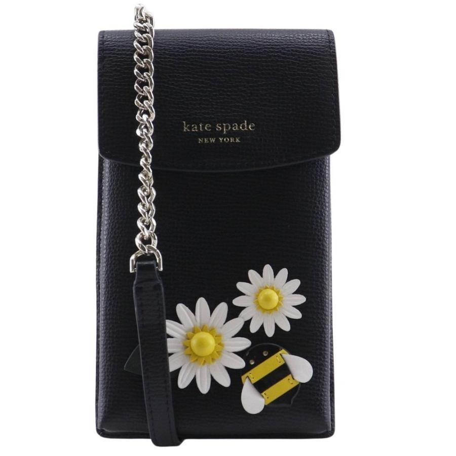 Kate Spade ケイトスペード スマホショルダー 花＆ミツバチ 8AR00298 レザー 黒 kate spade NEW YORK（ケイト・スペード ニューヨーク） Kate Spade