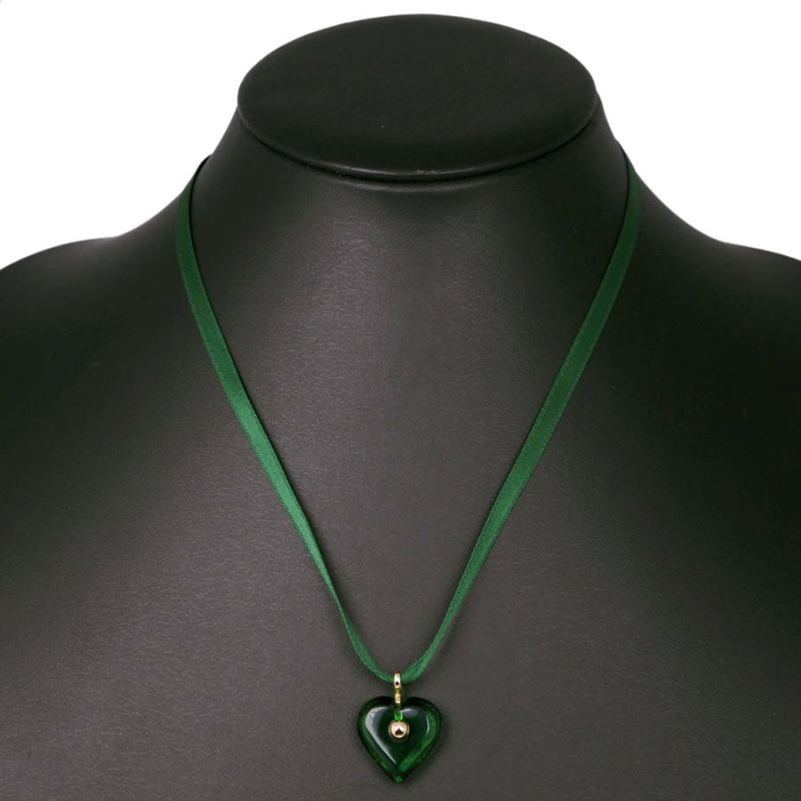 バカラ（Baccarat） ハート チョーカー クリスタル×K18YG 緑 約4.8g