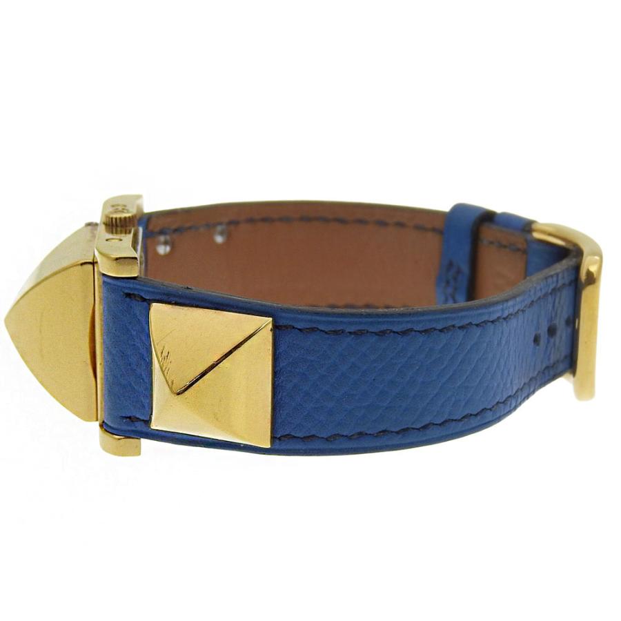 HERMES（エルメス） メドール 腕時計 金メッキ×レザー メンズ