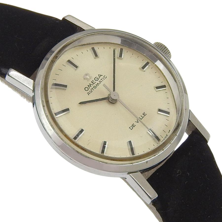 【OMEGA】オメガ デヴィル デビル 565.005 ステンレススチール×レザー シルバー 自動巻き アナログ表示 レディース シルバー文字盤 腕時計 OMEGA - 【OMEGA】オメガ デヴィル デビル 565.005 ステンレススチール