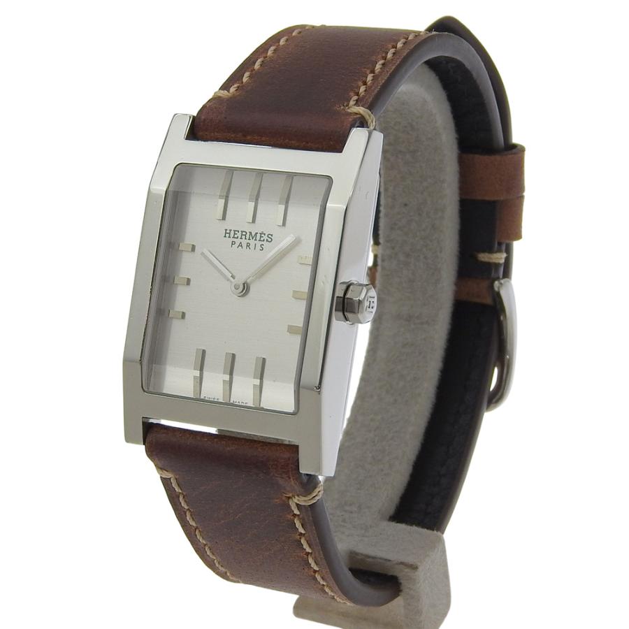 HERMES（エルメス） タンデム TA1.710 腕時計 SS×レザー シルバー