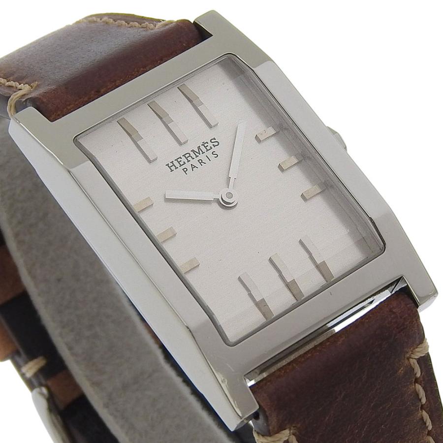 HERMES（エルメス） タンデム TA1.710 腕時計 SS×レザー シルバー