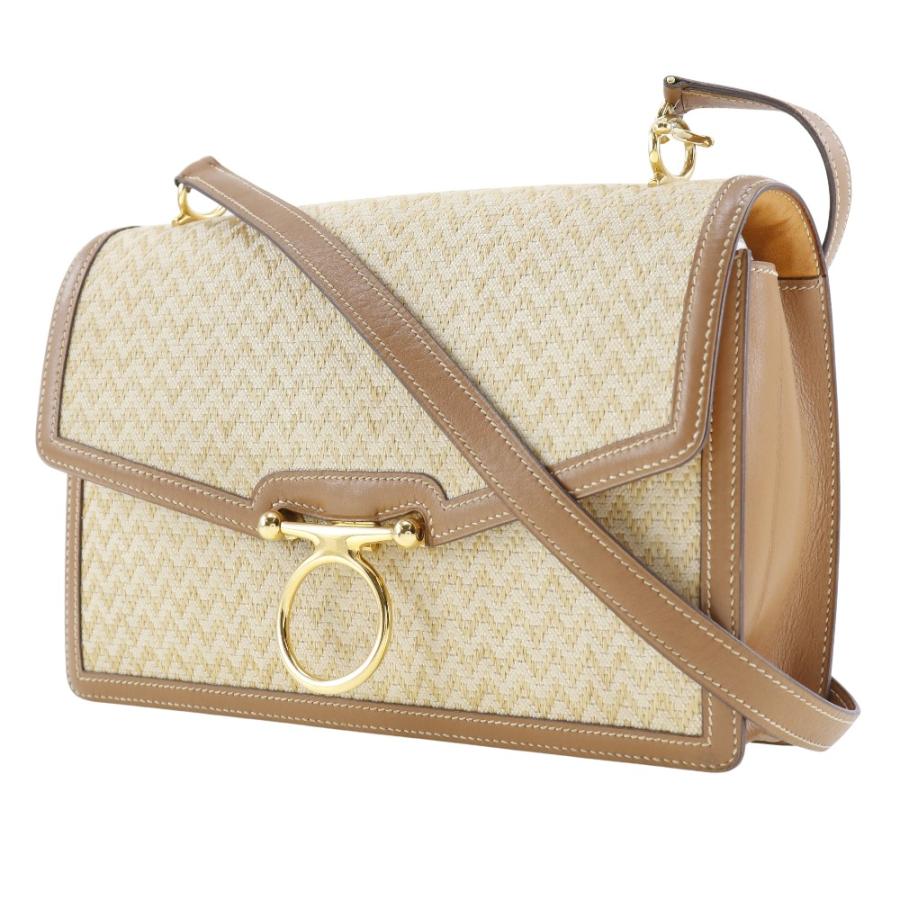 HERMES エルメス ビンテージ 〇J ショルダーバッグ キャンバス レディース【I211723045】中古_1
