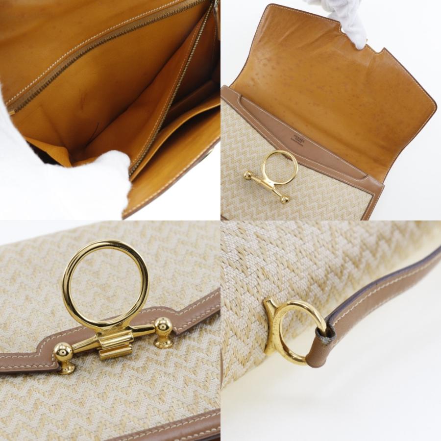 HERMES エルメス ビンテージ 〇J ショルダーバッグ キャンバス レディース【I211723045】中古_6