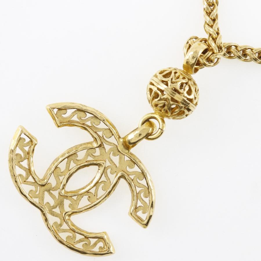 CHANEL シャネル ココマーク ヴィンテージ ペンダント 96A ネックレス 金メッキ レディース【I211723078】中古の画像