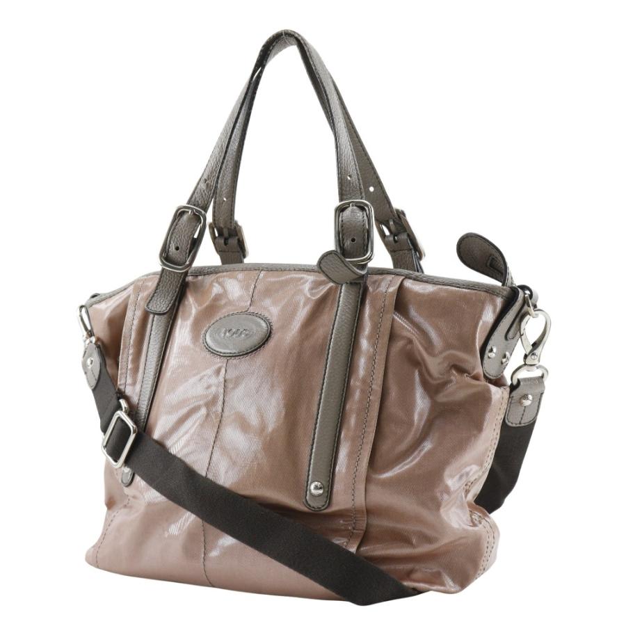 TOD'S トッズ Gライン 2WAYショルダー トートバッグ PVC ピンク