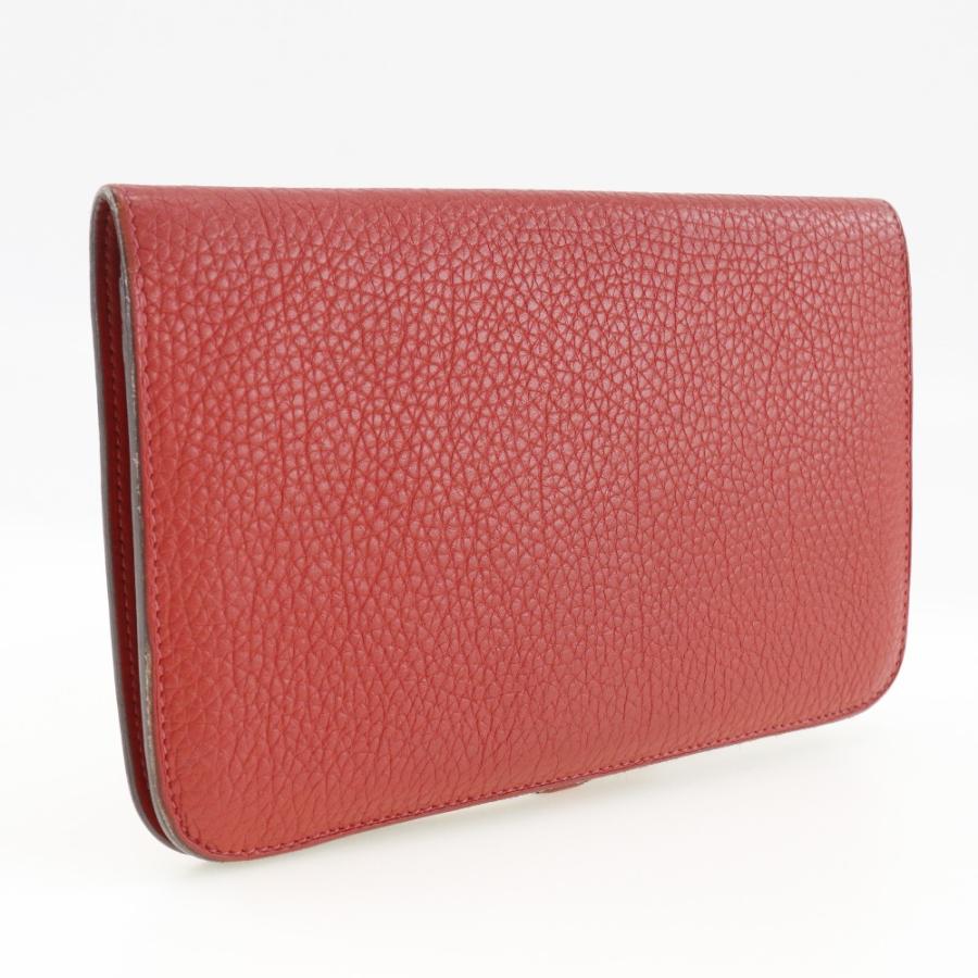 【HERMES】エルメス ドゴン トゴ 赤/ゴールド金具 □P レディース 長財布 HERMES（エルメス） ドゴン □P 長財布 トゴ 赤/ゴールド金具