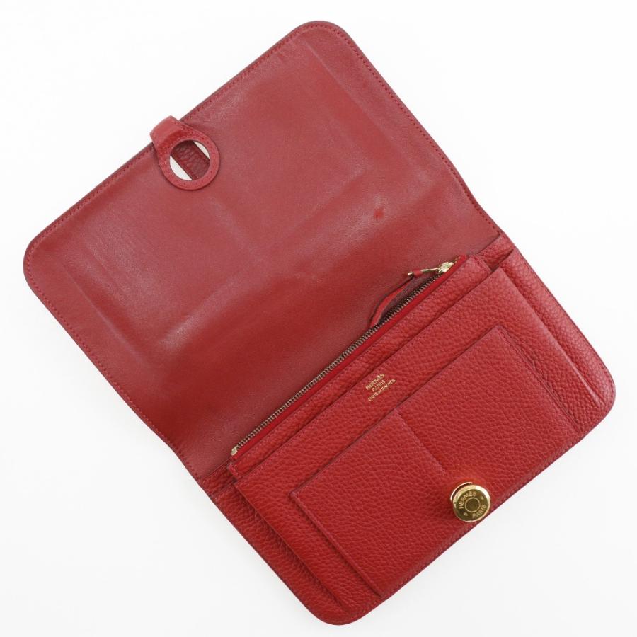 【HERMES】エルメス ドゴン トゴ 赤/ゴールド金具 □P レディース 長財布 HERMES（エルメス） ドゴン □P 長財布 トゴ 赤/ゴールド金具