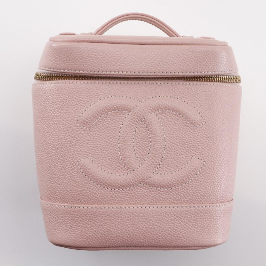 CHANEL シャネル ココマーク バニティ A01998 ポーチ キャビアスキン ピンク レディース【I211725001】中古の画像
