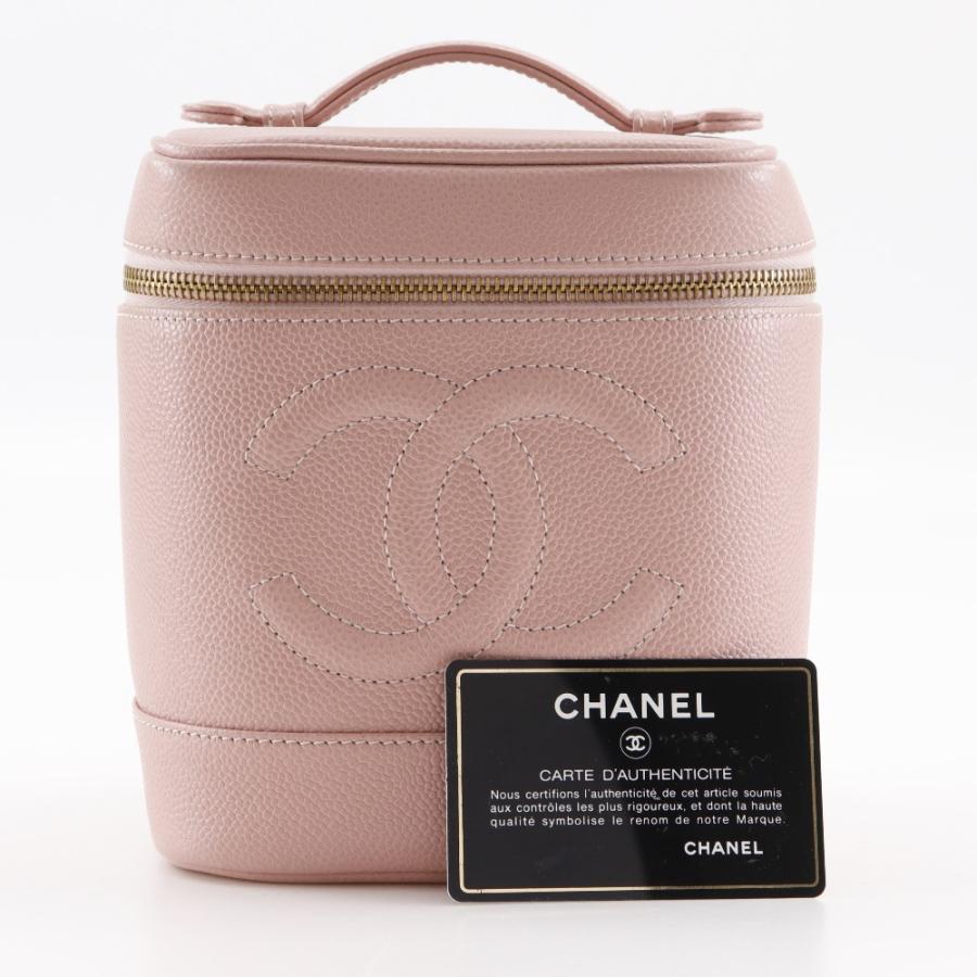 CHANEL シャネル ココマーク バニティ A01998 ポーチ キャビアスキン ピンク レディース【I211725001】中古の画像