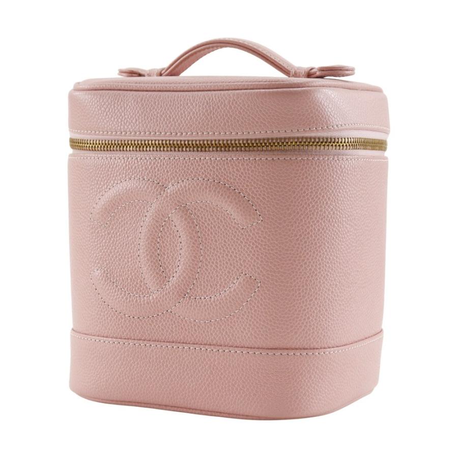 CHANEL シャネル ココマーク バニティ A01998 ポーチ キャビアスキン ピンク レディース【I211725001】中古の画像