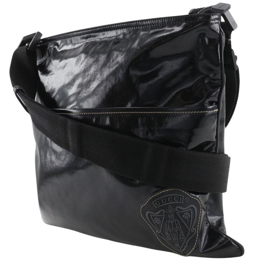4925 GUCCI グッチ ショルダーバッグ クレストエンブレム ブラック GUCCI（グッチ） クレストエンブレム 181093 ショルダーバッグ PVC 黒