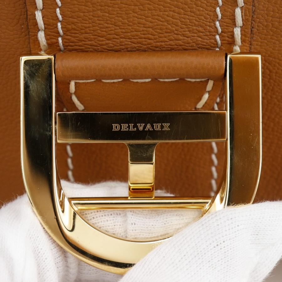 DELVAUX デルヴォー ブリヨンMM サーピケ 2WAYショルダー カーフ 茶 ハンドバッグ DELVAUX デルヴォー ブリヨンMM サーピケ 2WAYショルダー ハンドバッグ