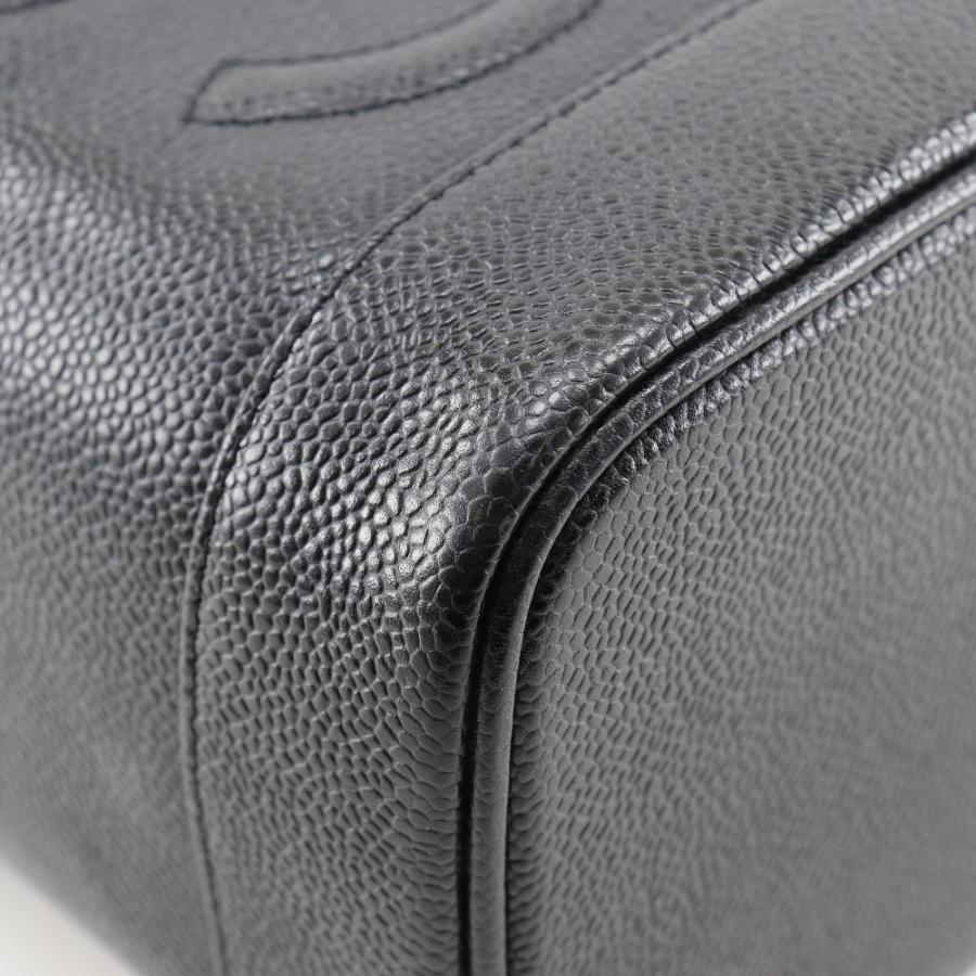 CHANEL シャネル バニティ ハンドバッグ A01998 ポーチ キャビアスキン 黒 レディース【I211725056】中古の画像